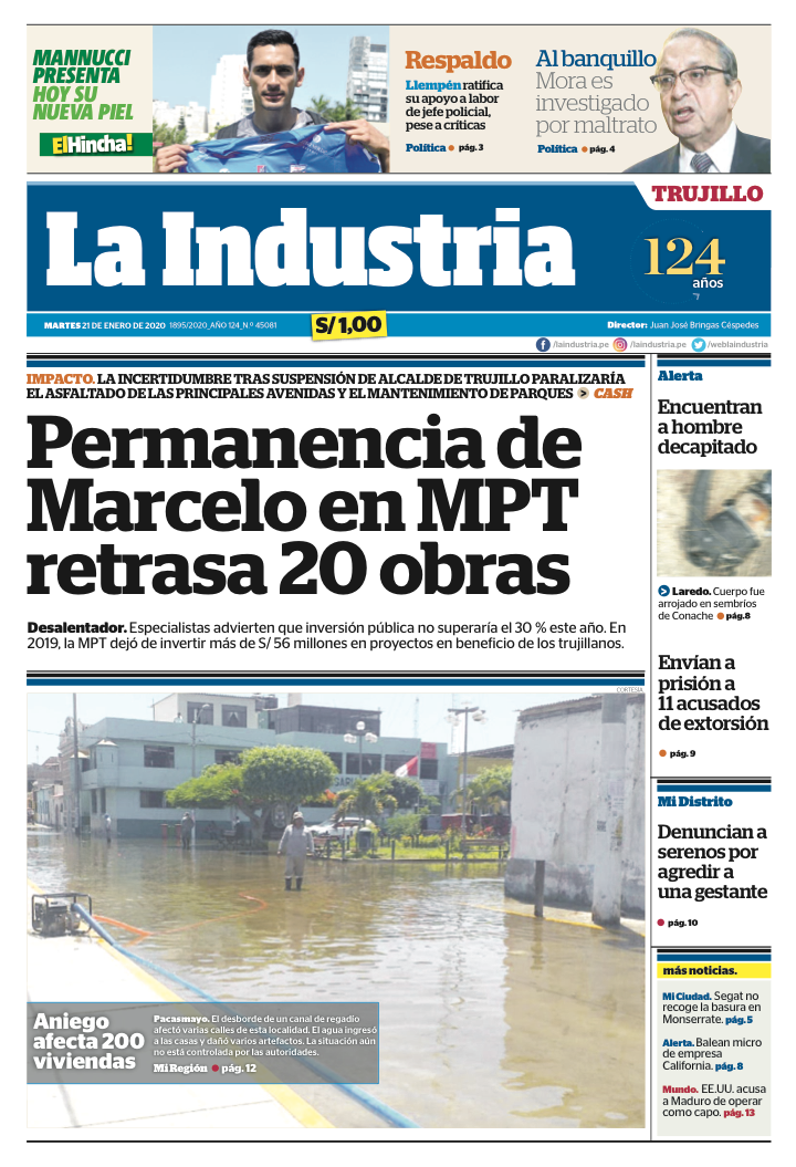 Alcalde de Pacasmayo culpa a Pejeza por inundación de viviendas